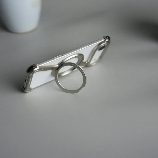 iPhone 17 Air Z Bracket MagSafe Case with 360° Ring - Silver