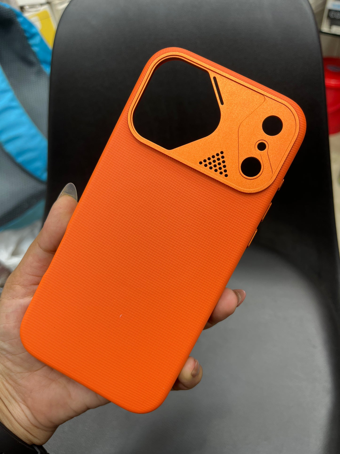 iPhone 17 Pro Leather Case with Metal Camera Ring
