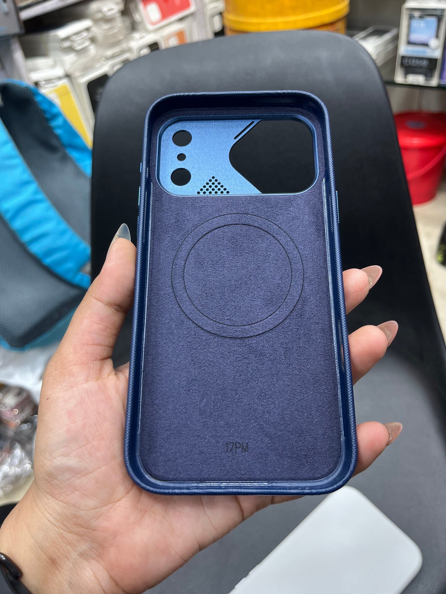 iPhone 17 Pro Leather Case with Metal Camera Ring