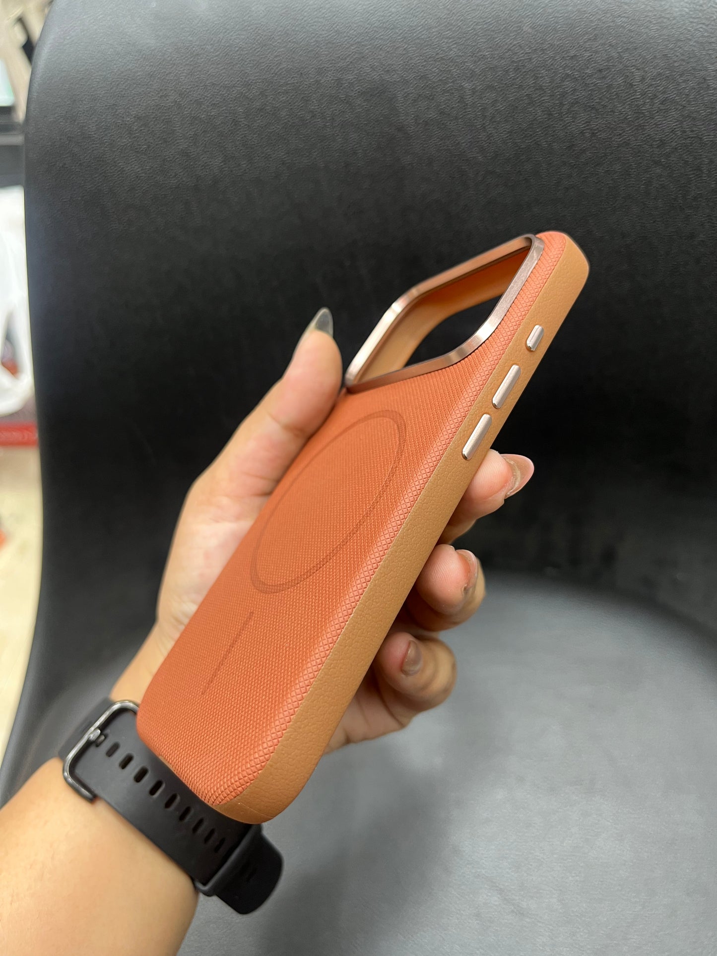 I phone Leather finish luxury cover case