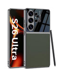 Luxury Leather & Glossy PC Protective Case for S26 Ultra
