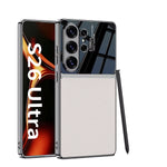 Luxury Leather & Glossy PC Protective Case for S26 Ultra