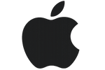 Black Apple logo on a white background