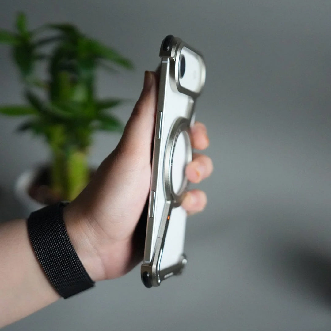iPhone 17 Air Z Bracket MagSafe Case with 360° Ring - Silver