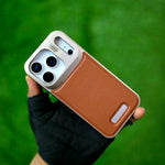 iPhone 17 Pro Max Premium Metallic AeroFlex Leather MagSafe Case - Brown
