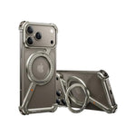 iPhone 17 Pro Max Z Metal MagSafe Case with 360° Ring Holder - Silver