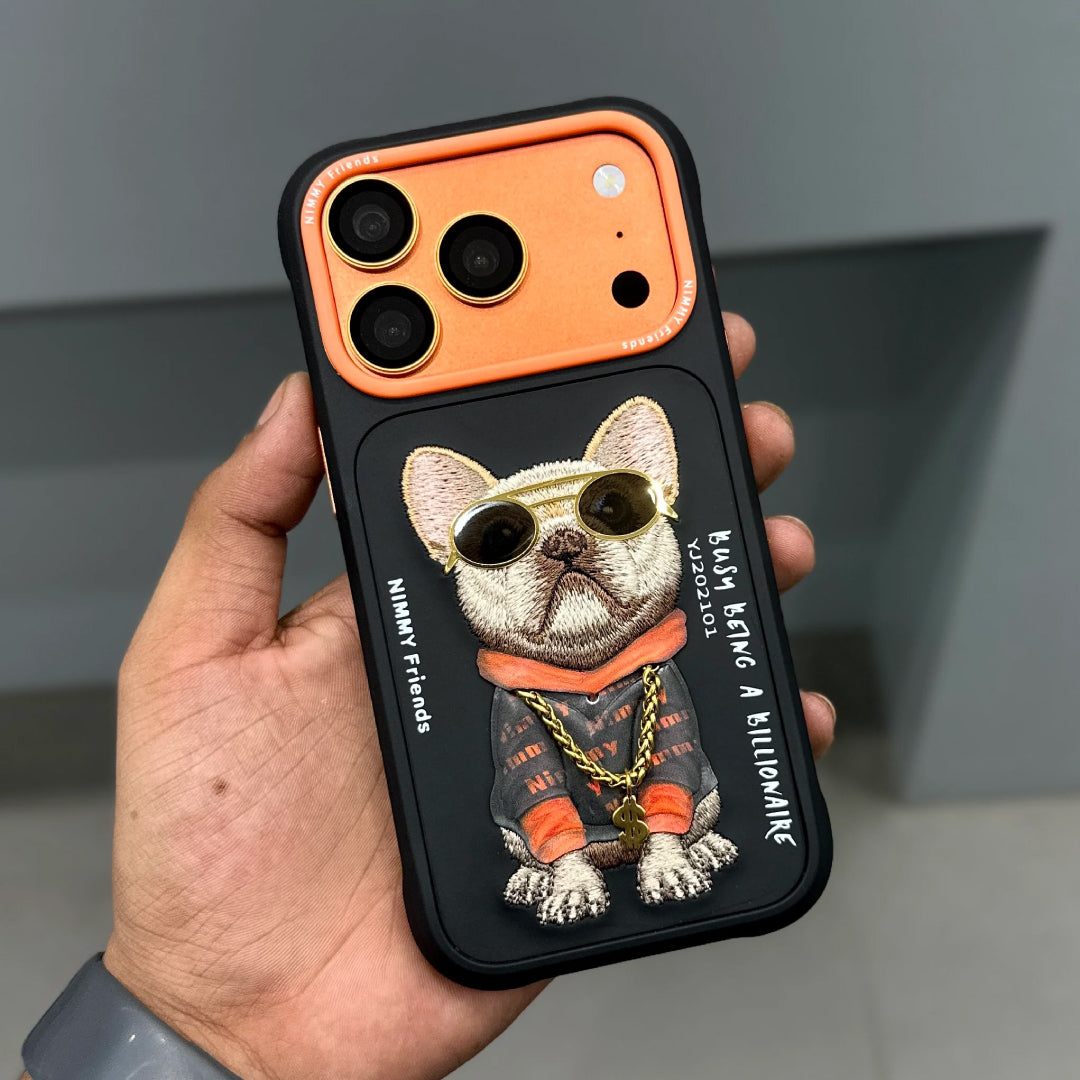 iPhone 17 Pro Nimmy Friends 3D French Bulldog MagSafe Case - Black