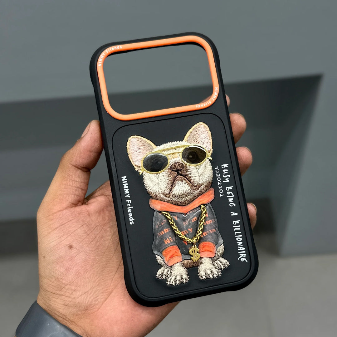 iPhone 17 Pro Nimmy Friends 3D French Bulldog MagSafe Case - Black