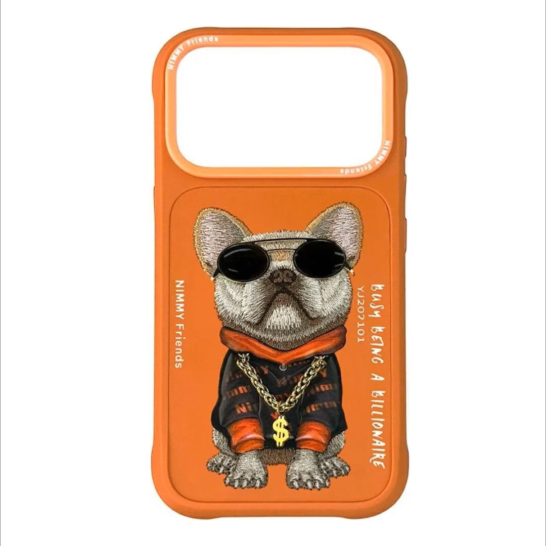 iPhone 17 Pro Nimmy Friends 3D French Bulldog MagSafe Case - Orange