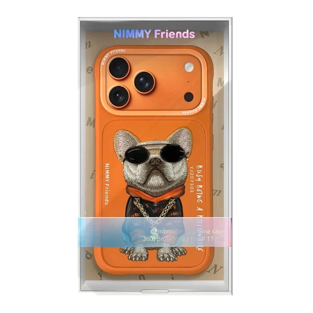 iPhone 17 Pro Nimmy Friends 3D French Bulldog MagSafe Case - Orange