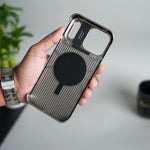 iPhone 17 Pro Premium Metallic AeroFlex Leather MagSafe Case - Brown