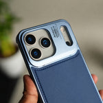 iPhone 17 Pro Premium Metallic AeroFlex Leather MagSafe Case - Blue