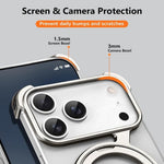 iPhone 17 Pro Z Metal MagSafe Case with 360° Ring Holder - Silver
