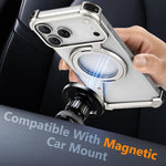 iPhone 17 Pro Z Metal MagSafe Case with 360° Ring Holder - Silver