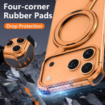 iPhone 17 Pro Z Metal MagSafe Case with 360° Ring Holder - Orange