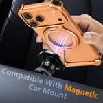 iPhone 17 Pro Z Metal MagSafe Case with 360° Ring Holder - Orange
