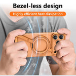 iPhone 17 Pro Z Metal MagSafe Case with 360° Ring Holder - Orange